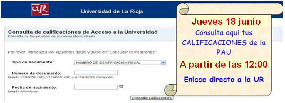 Consulta las calificaciones de la PAU