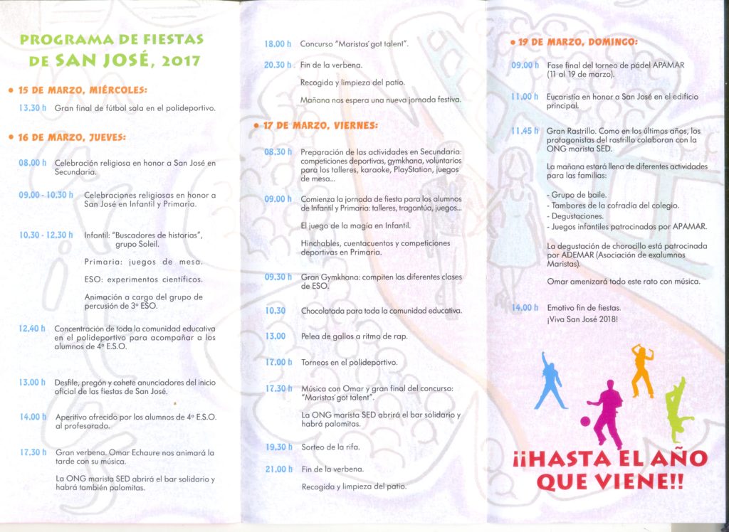 Programa de fiestas Maristas 2016-2017