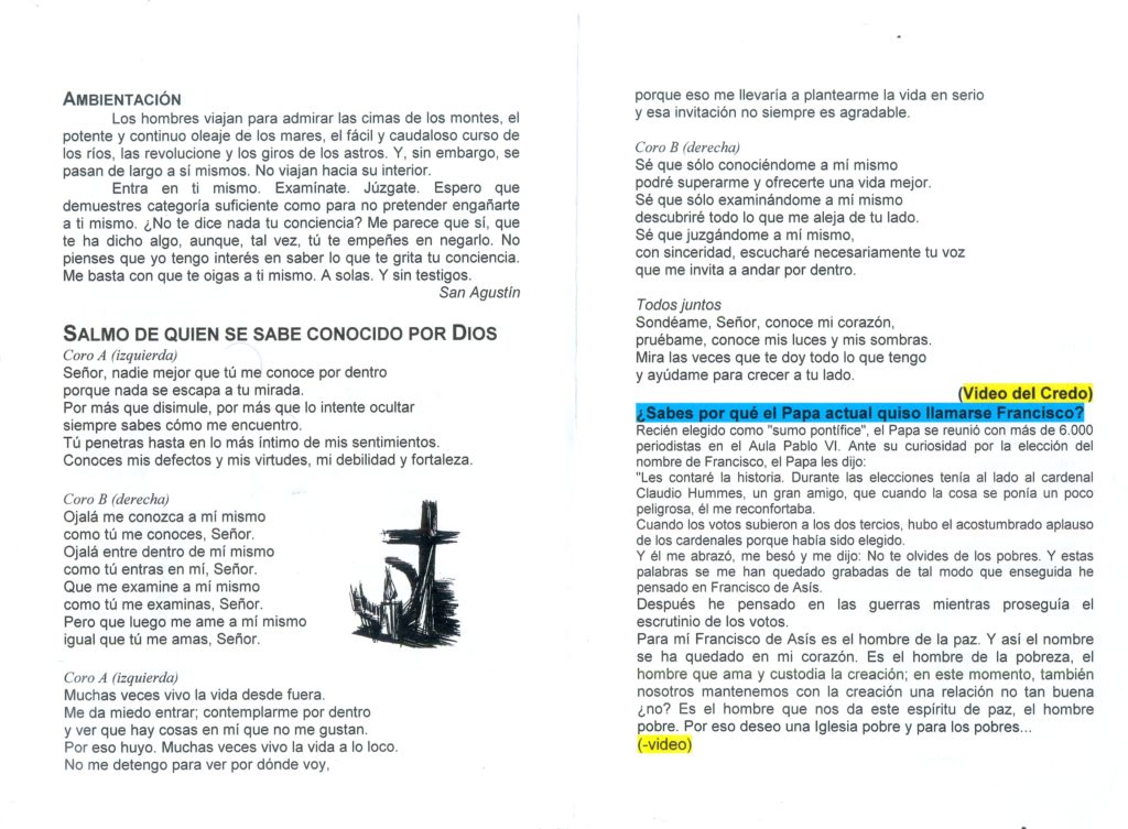 Texto oración inicio de curso.