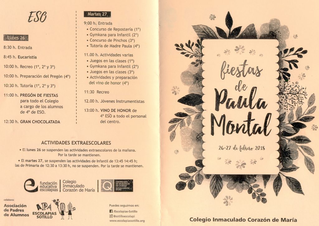 Programa de fiestas de Paula Montal Sotillo parte 1