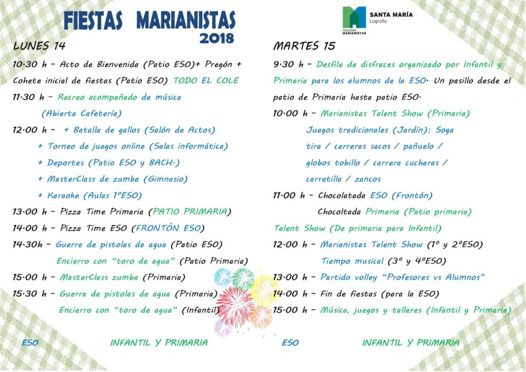 ProgramaFiestasMarianistas18