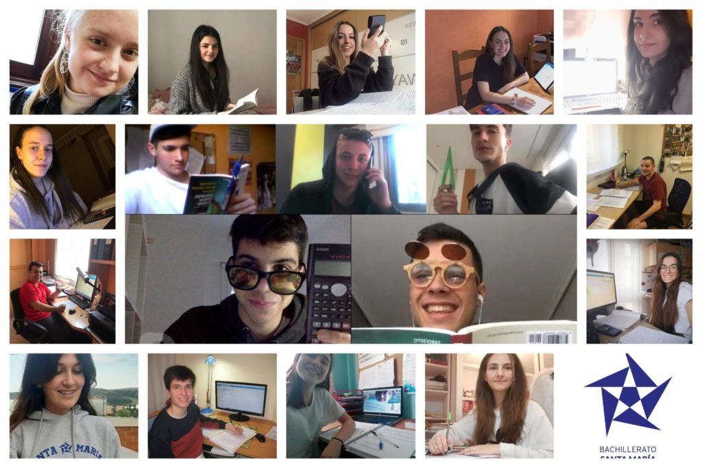Alumnos de 2º en su confinamiento.