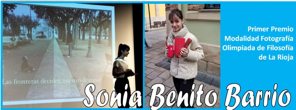Sonia Benito Barrio, alumna del Bachillerato Santa María primer premio Olimpiada Filosofía de la UR en la modalidad de fotografía.