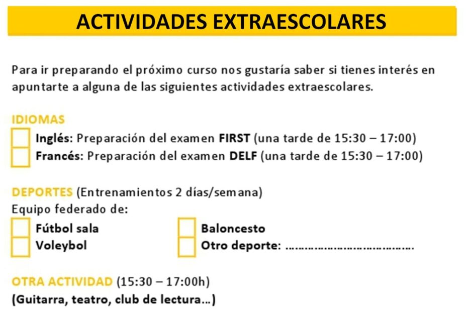 Actividades extraescolares